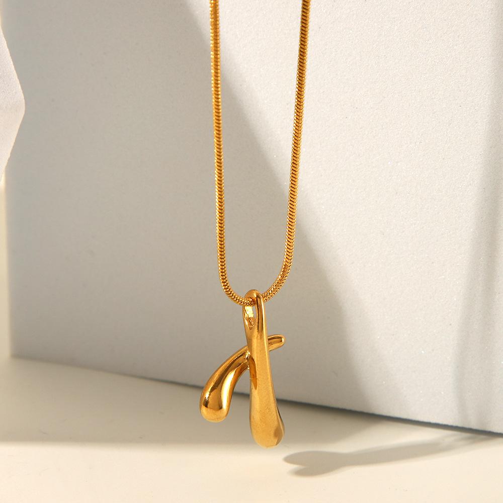 Pendant Hip Hop Clavicle Chain Women's Stainless Steel Necklace Metal Texture Waterproof Trendy Simple Jewelry Bijoux