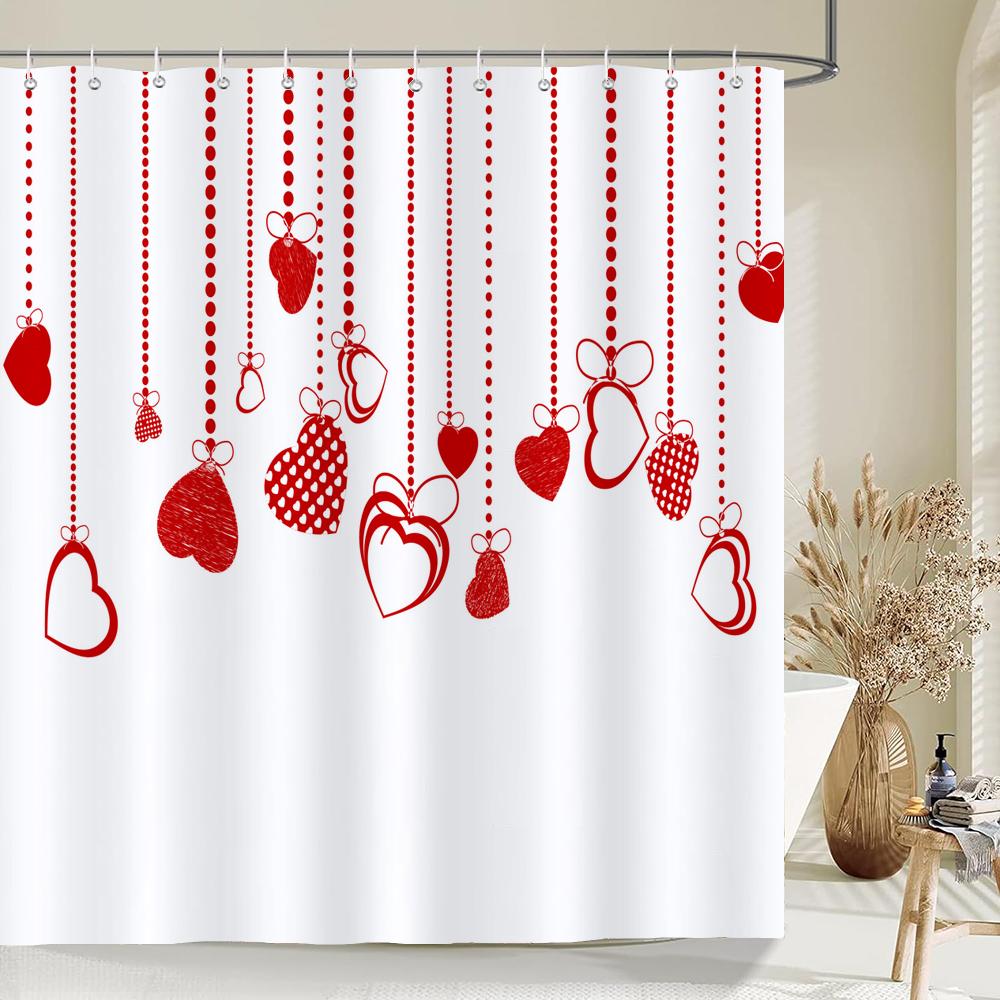 3D Vodotěsné sprchové závěsy Láska milenec Růžová Dívka Koupelnové závěsy Moderní tisk Koupelnové závěsy Dekor Polyesterová tkanina
