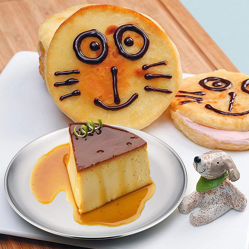 1PC Barbecue Plate Round Plate Fruit Vegetables Plate Gold Silver Color Stainless Steel