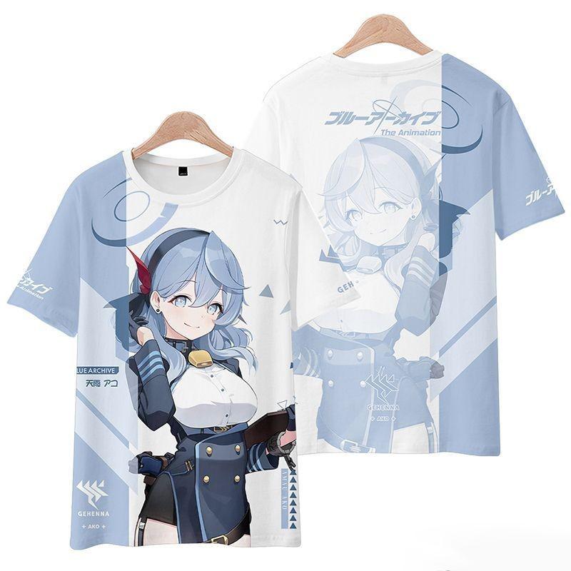 

Game Blue Archive Uzawa Reisa Cosplay T-shirts 3D Sorasaki Hina Print Men Women Anime Cartoon Tees Harajuku Y2k Short Sleeve Top 6XL рожевий