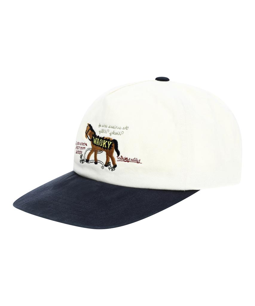 WACKY WILLY Horse Panel Cap Ivory