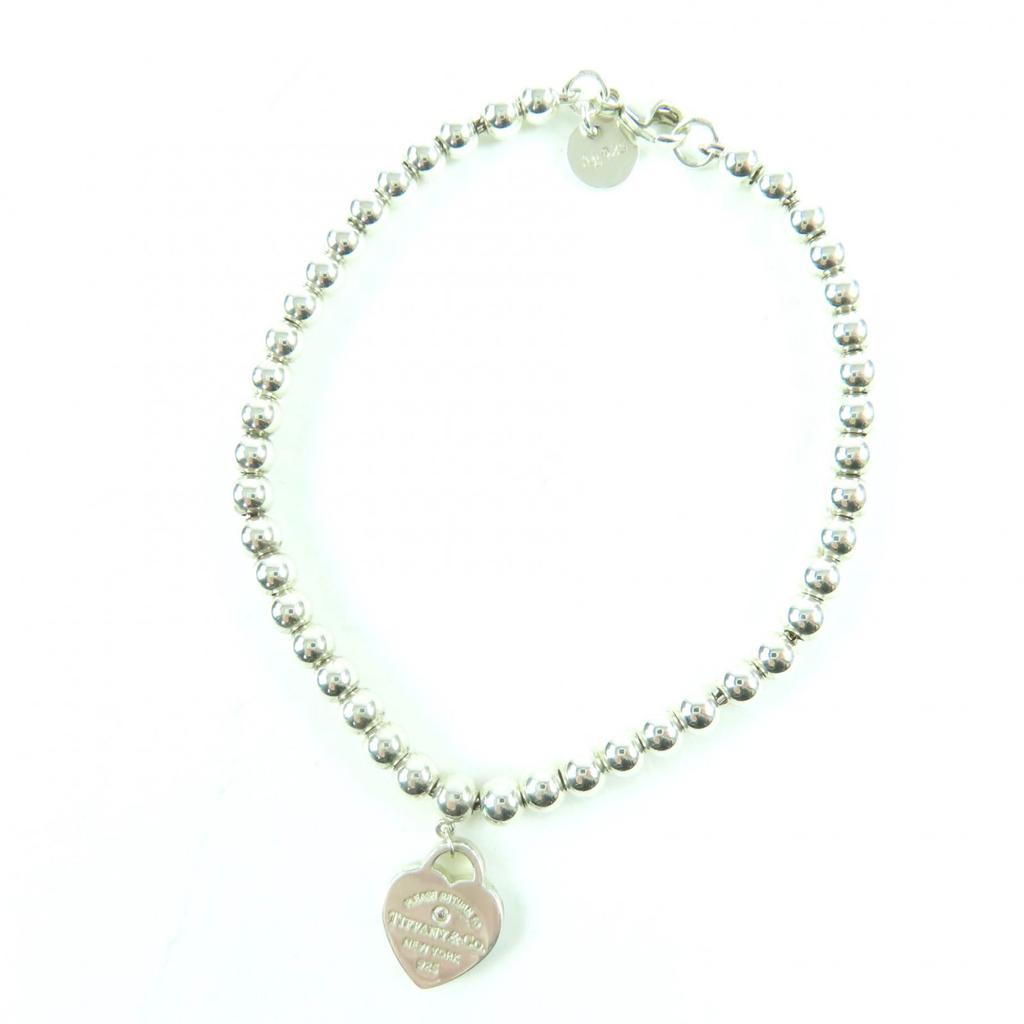 Tolles TIFFANY&Co. TIFFANY&Co. Blaues Herzanhänger Perlenarmband Silber AG925 Damen Gebraucht