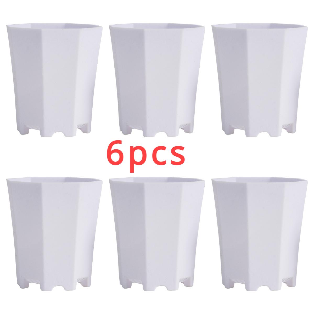 

2/4/610 штук белых восьмиугольных цветочных горшков отлично подходят для суккулентных кактусов, а также для выращивания комнатных и уличных растений.