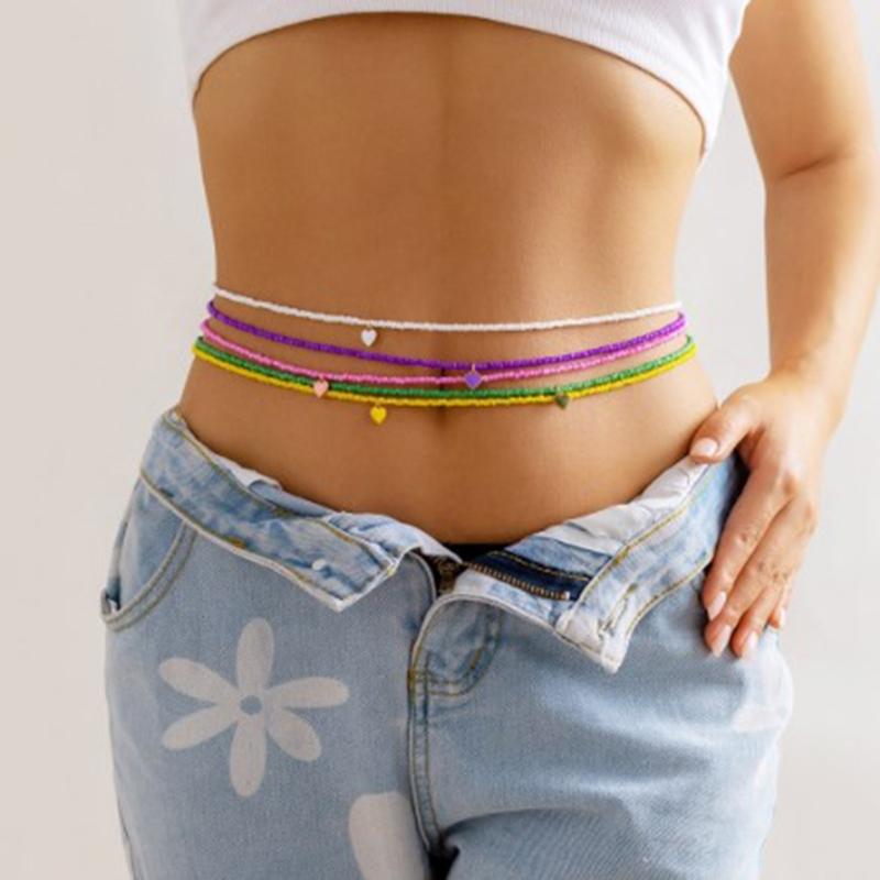 Handmade Heart Rice Beads Choker Necklace for Women Fashion Bohemian Clavicle Chain Party Statement Necklaces Jewelry