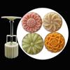 Blomstermønster Månekakeformer MidHøstfestival Mooncake Maker Cookiestempler Håndtrykk Månekakebakeverktøy