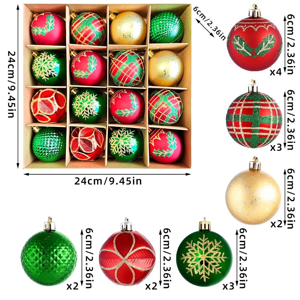 16/45PCS Plastic Christmas Ball Set 3-6cm Electroplated Xmas Ornament Ball Reindeer Snowflakes Christmas Tree Balls Storefront