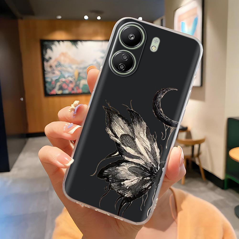 For Xiaomi Poco C65 Case Cute Cartoon Transparent TPU Silicone Cover For POCO C65 C 65 PocoC65 Phone Cases For Xiaomi Poco C65
