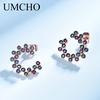 Klassische Ohrstecker Mode 925 Silber Runde Mini Ohrring Set Halbcreolen Bunte Zirkonia Damen Luxusschmuck Creolen