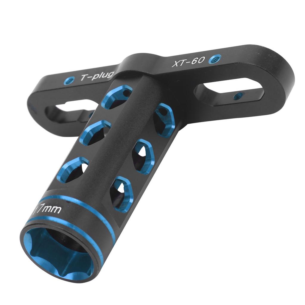17mm 0.7in RC Hex Nut Socket Aluminium Alloy T Sleeve Maintenance Tool for 1 8 RC OffRoad Racing Car(Blue )