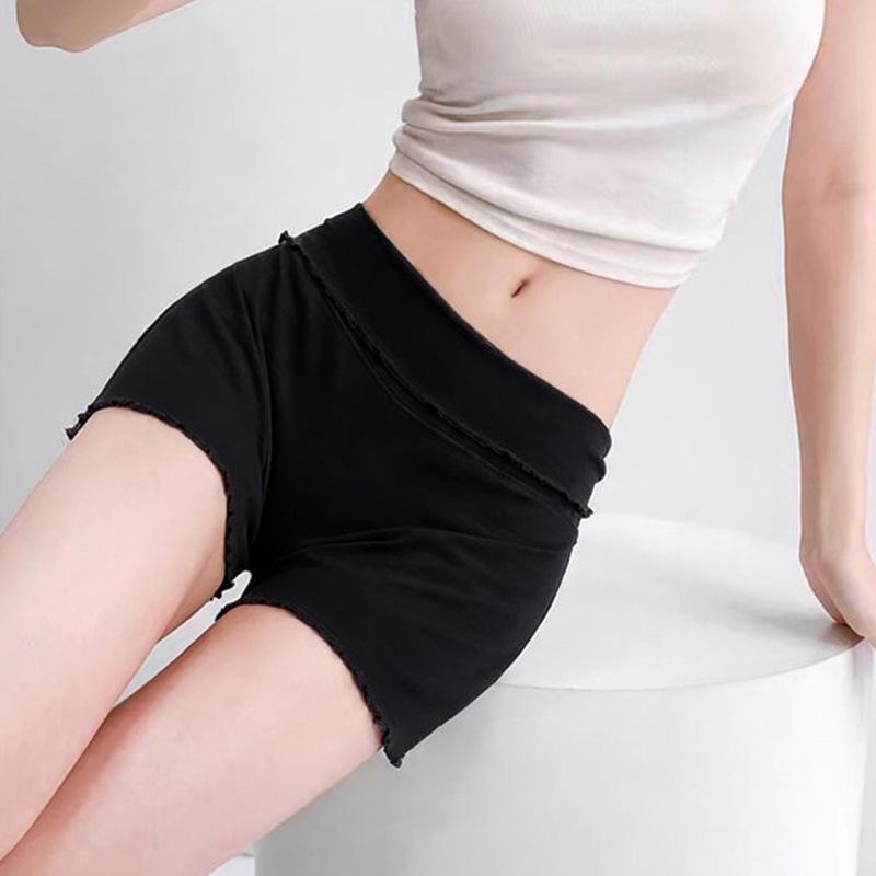 Maternity Summer Modal High Elastic Anti-Exposure Ice Feel Safety Shorts Extra Large чёрный