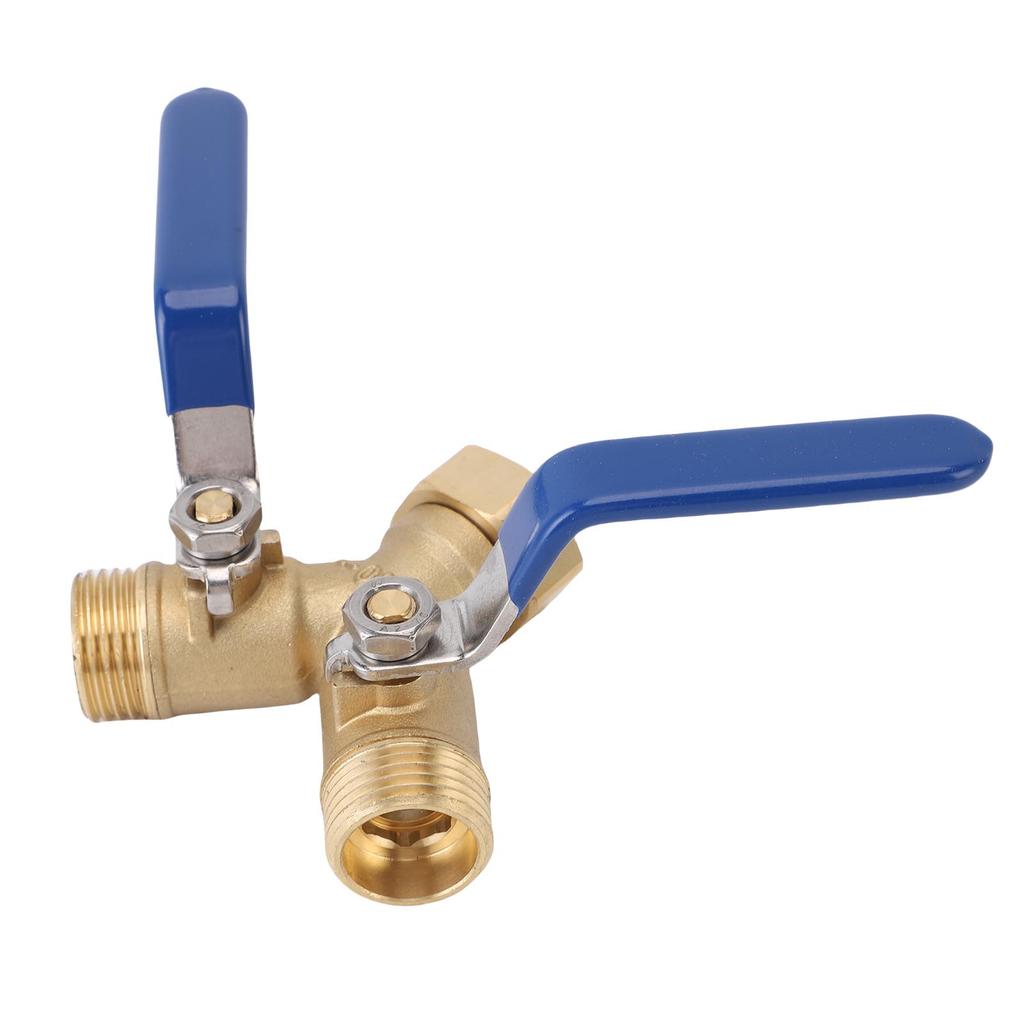 Brass Garden Hose Diverter Long Handle 3 4in Heavy Duty Y Valve Hose Splitter for Household Backyard