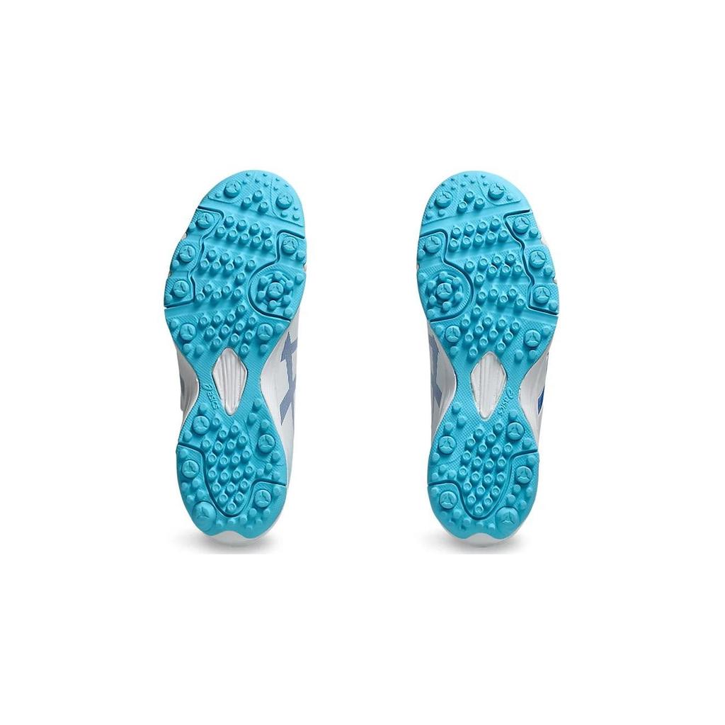 Asics Junior 6 TF Lightweight Versatile Shock Absorbing Durable Low Top Soccer Shoes Kids Soccer Shoes White Blue 1104A045-106