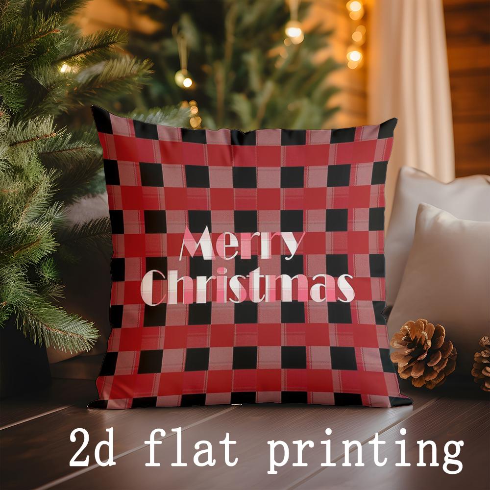 Home Decor Christmas Patterned Pillow Covers Suitable For Sofa Bedroom Car Pillow Cover Cushion Rectangular Back Cushion