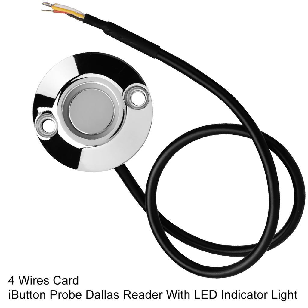 4 Wires Card iButton Probe Dallas Reader With LED Indicator Light