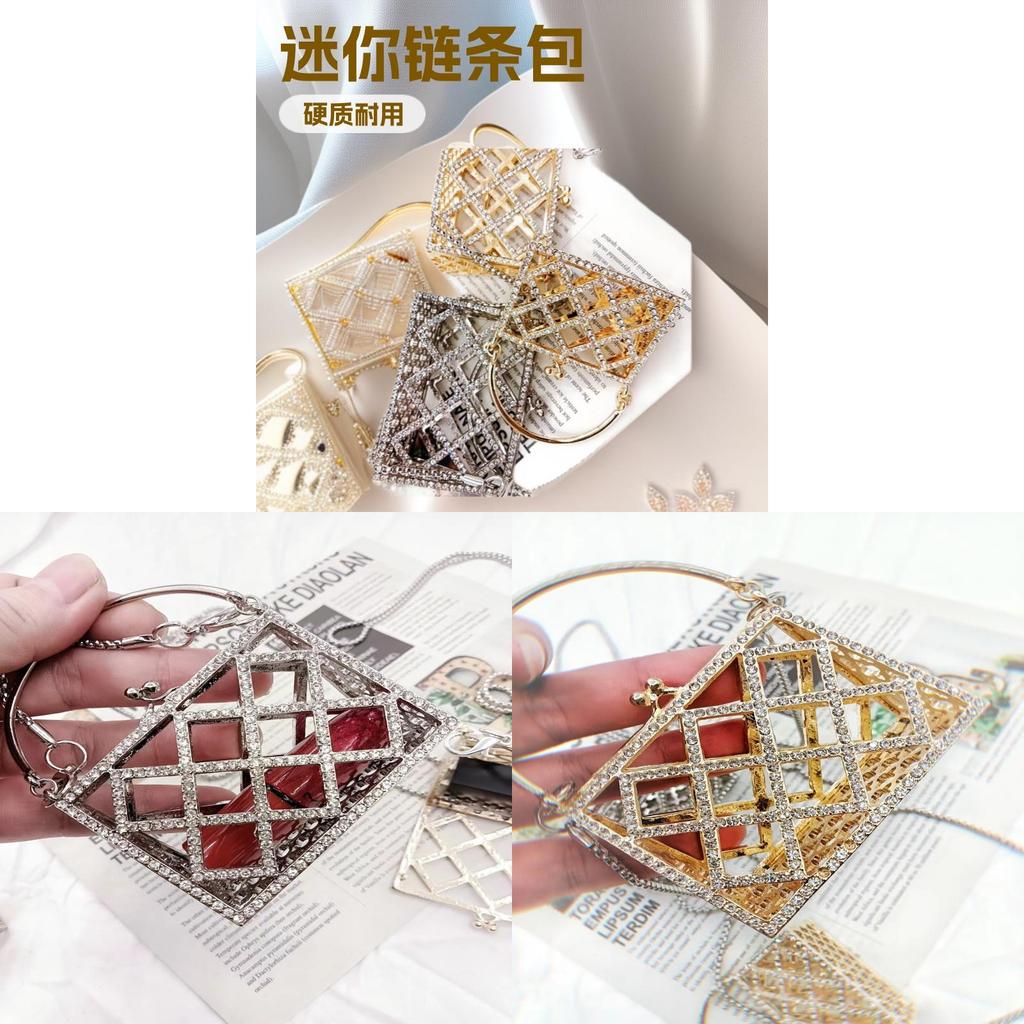 Mini Girl Bag With Water Dazzle Crystal Pattern For Daily Style