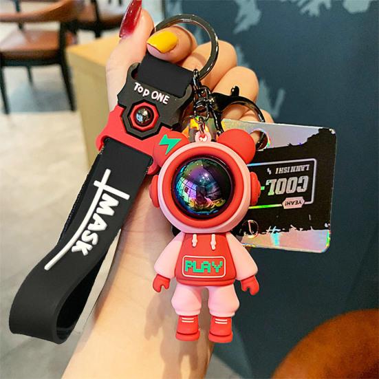 Key Chain Handmade DIY Tassels Anti-fall PVC Cute Colorful Bear Backpack Pendant Jewelry Accessories