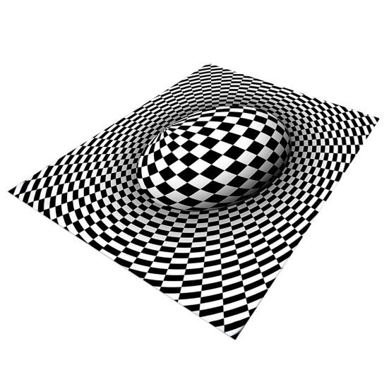 3D Vortex Optical Illusion Rug Vision Vertigo Area Rug Realistic Vortex Black And White Doormat Non-Slip Floor Mat for Living Room Bedroom Entrance