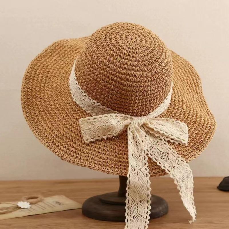 Hat Pastoral Seaside Photo Beach Straw Hat Summer Travel Straw Hat Women Summer Seaside Sun Protection Versatile