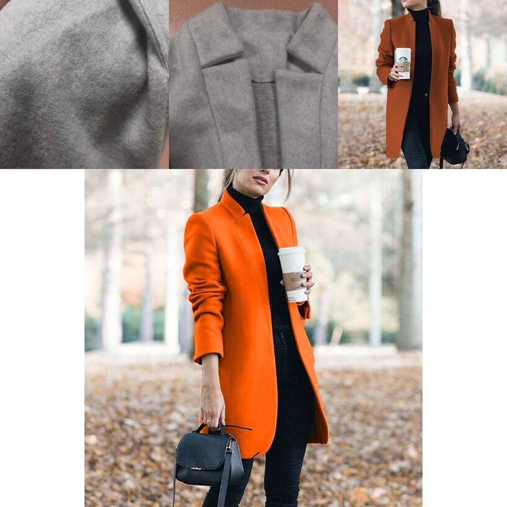 Kadın Moda Palto Trençkot Düz Renk Uzun Sıcak Rahat Ceket