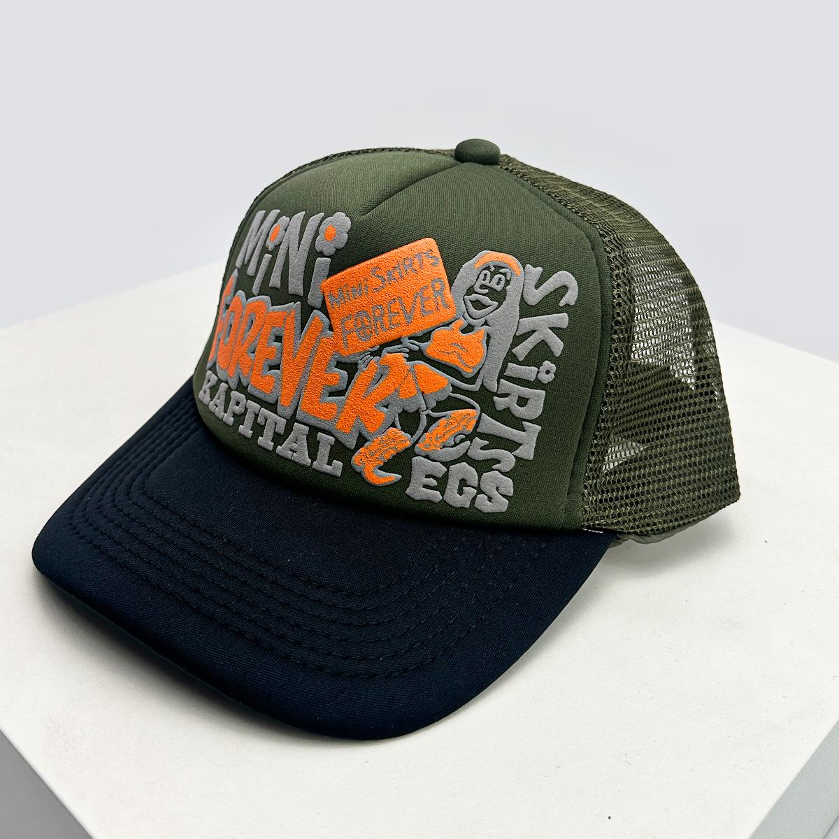 

New Unisex American Style Graffiti Printed Letters Baseball Hats Sunshade Color Block Breathable Hip-Hop Trucker Caps Versatile 52-60cm