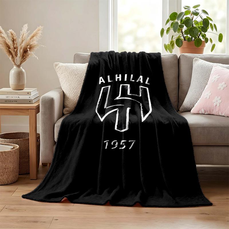 Al Hilal Riyadh Blanket Flannel Blanket Soft Cozy Plush Throw for Sofa Bed Lightweight Home Decor