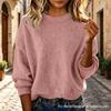 In Stock: New Solid Color Knit Pullover Sweater, Round Neck, Long Sleeve, Loose Fit for Autumn/Winter 2026