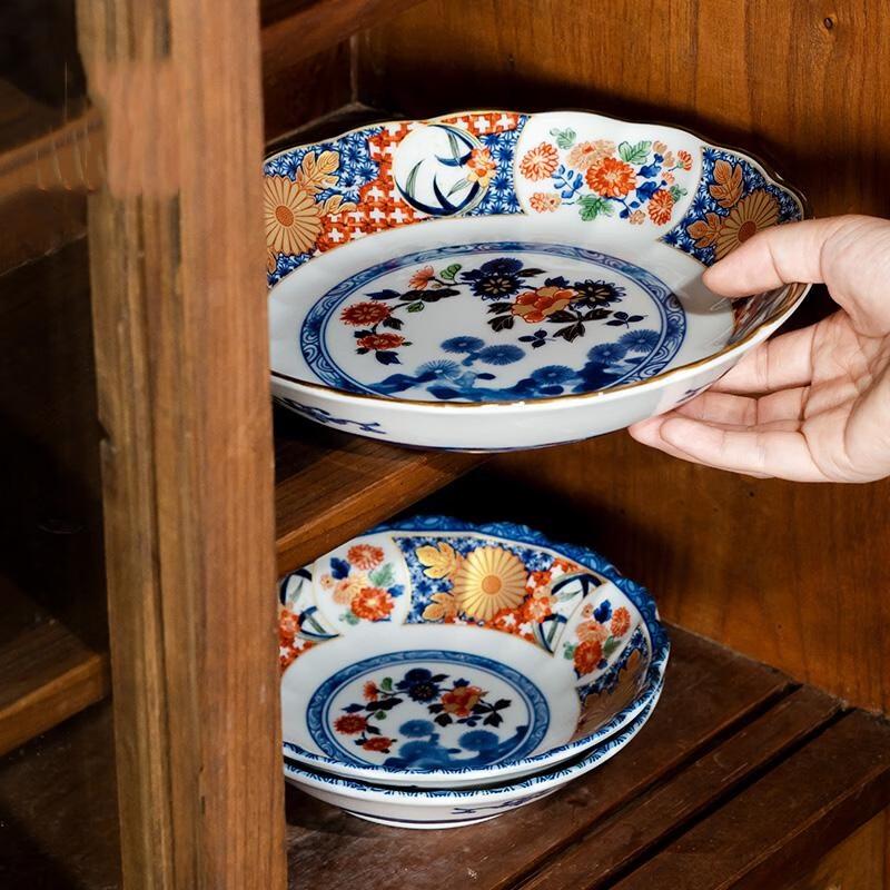 Aridani Kiln Ko-Imari Chrysanthemum Deep Plate