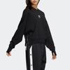 Adidas Originals Zipper Decorative Spliced Printed Long Sleeve Sports Pullover Cropped Sweatshirt Women sweatshirt Black HD0342