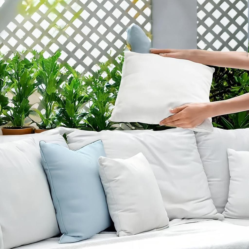 White  Fluffy Square Pillow  Plump Stuffer Cushion Fillings,  for Sofa, Bed, Patio, Camping & Travel for Family  Decorative Home Accents