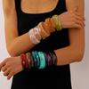 Retro Acrylic Geometric Circle Open Bangle - European & American High-End Women's Statement Jewelry