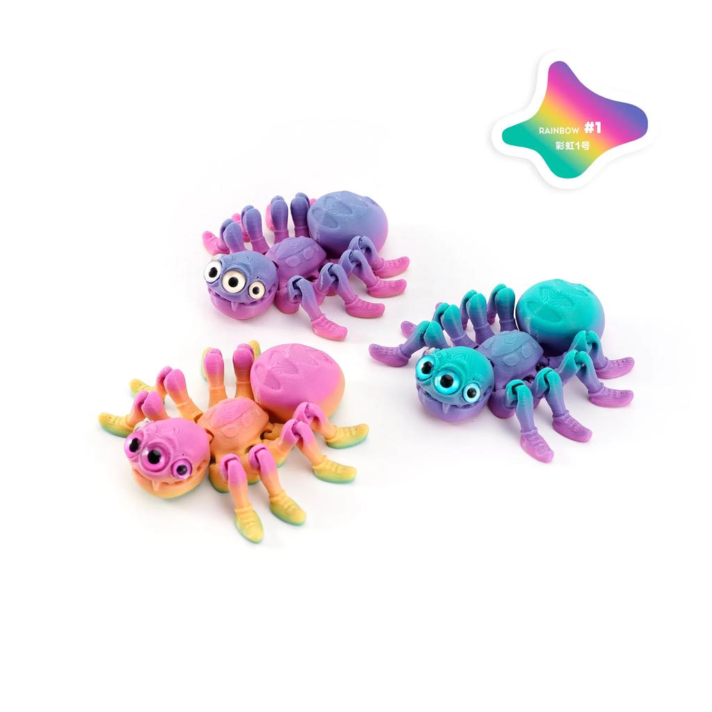 3D Tištěná pavoučí Fidget Hračka Realistická Barevná Figurka Pavouka Kloubová Zvířata Hračka pro Milovníky Pavouků Halloween Dětské Dárky