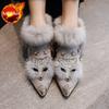 Fashion Booties Cute Autumn Winter Ankle Boots for Women Fox Head Rhinestone Boot New Rock Fashion 2025 Footwear Y2k Woman Short Shoes
