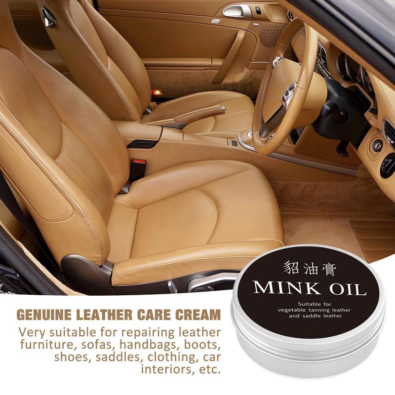 Leather Cleaner Cream Mink Oil Leather Conditioning Cream Universal for Restoring and Refurbishing Boots Car Seats Bags and