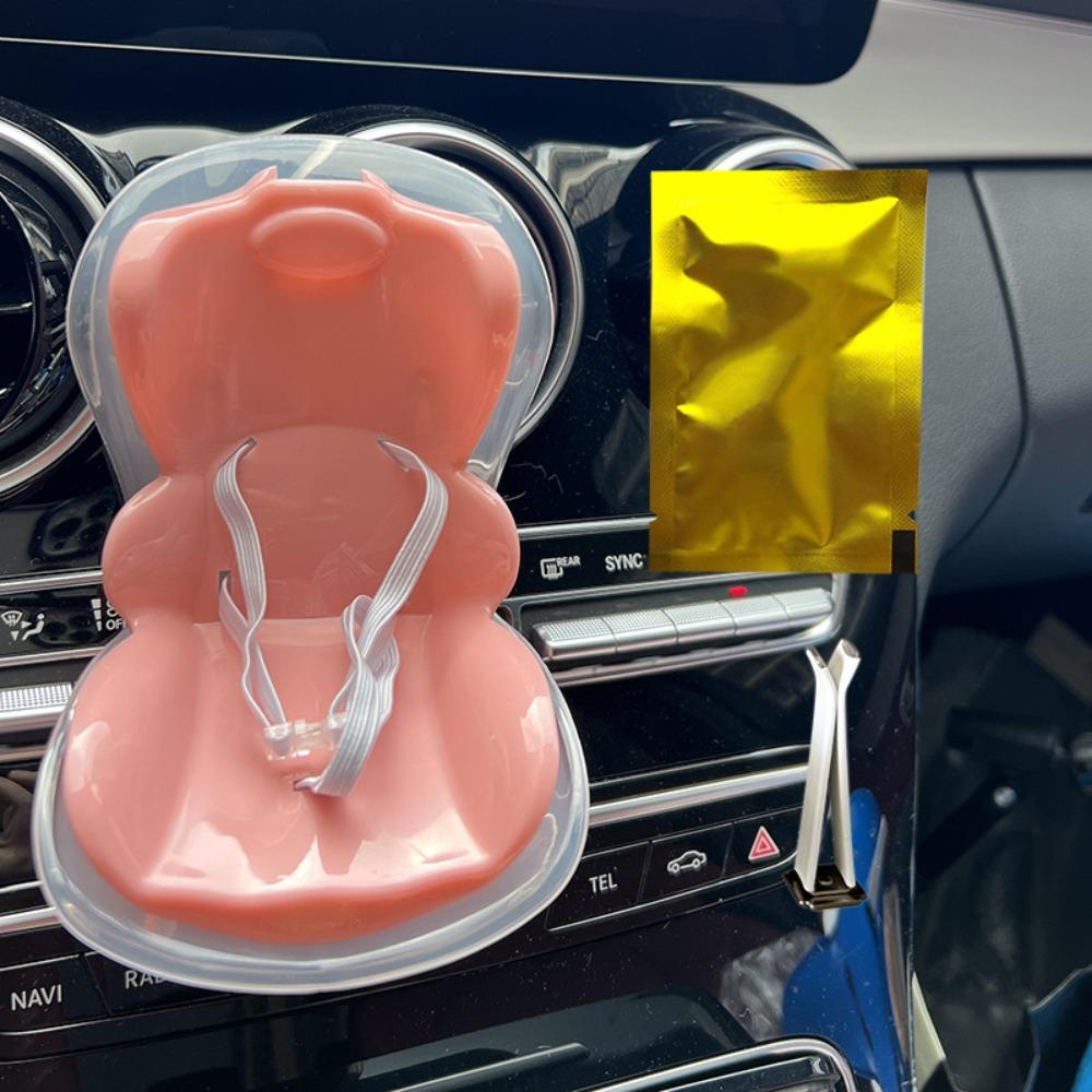 

Cartoon Ornaments Car Doll Safety Seat Durable Car Air Exhaust Decoration for Car Interior Styling Milk coffee