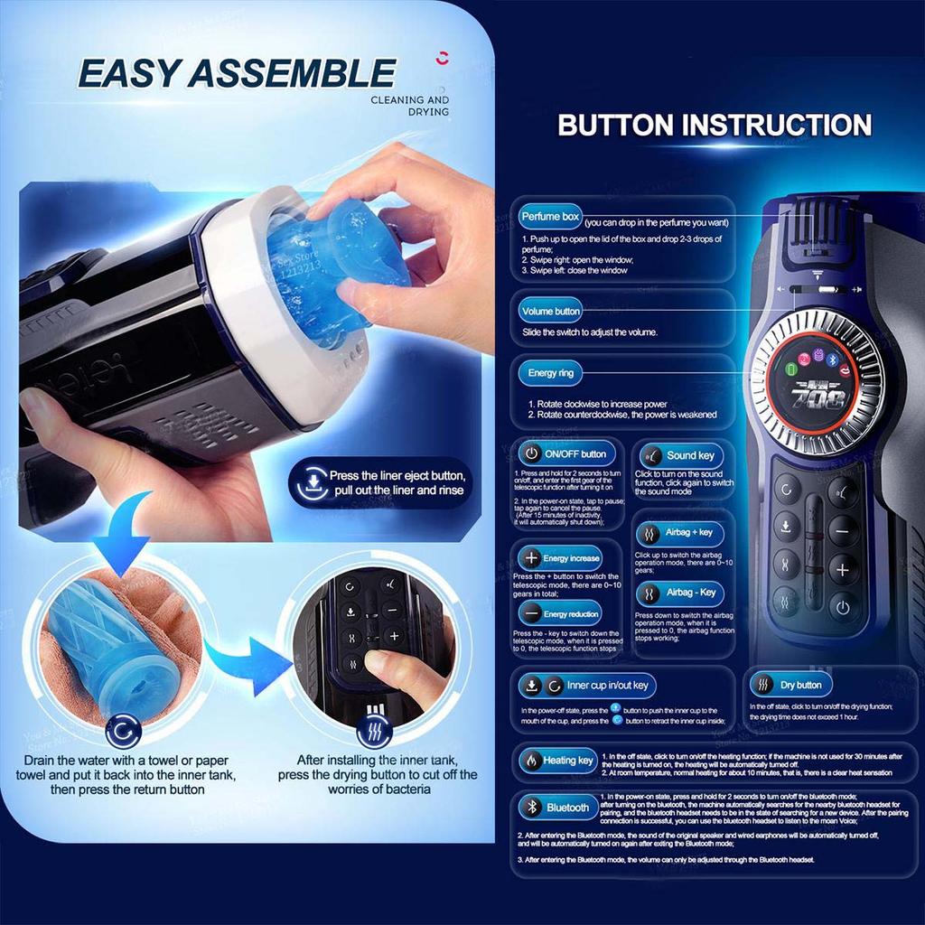 Generation Automatic Telescopic Male Masturbator Vagina Real Pussy Heating Moaning Masturbation Sex Toy For Men