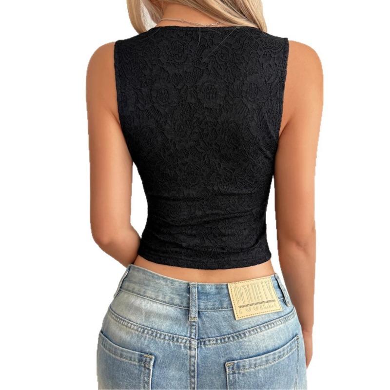 Y2K Lace Sleeveless Vest T-shirt Women's Spring and Summer
