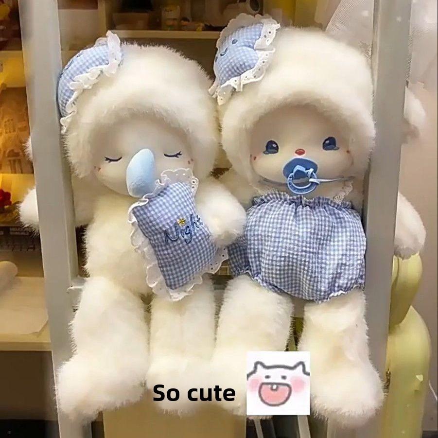 Plush Sheep Sleepy Toy With Checkered Pants Design And Pacifier Decor For Kids Bedtime Comfort