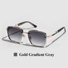 Ruiao Square Mens Designer Sunglasses Metal Frame Gradient Luxury Shades UV400 Rectangle Pilot Sun Glasses for Men