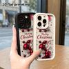 Phone Case: 2D Flat, Fits iPhone 18, 17, 16, 15, 14, 13 Pro, Red and Silver Christmas Decoration, Perfect Holiday Gift for Christmas and Halloween