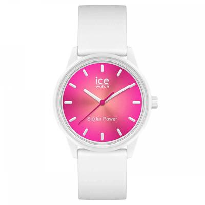 Authorized Distributor [Ice-Watch] Ice Watch Women's Watch 019031 Sun Solar ICE Solar Power Coral Leaf Small Silicone Belt