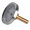 Aluminum Case Hot Water Pipe Temperature Gauge 0 120°C Removable Brass Pocket