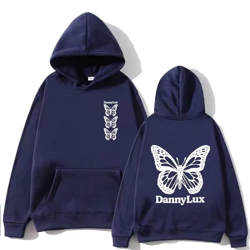 

Autumn/Winter Korean Dannylux - Men s and Women s Long Sleeve Butterfly Pattern Hoodie Fashion Hip Hop Clothing New Sportswear 3XL