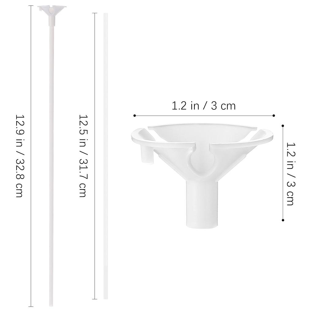50Pcs Balloon Holder Sticks with Cups Plastic Balloon Stick Holders for Birthday Wedding Party Christmas Valentine's Day