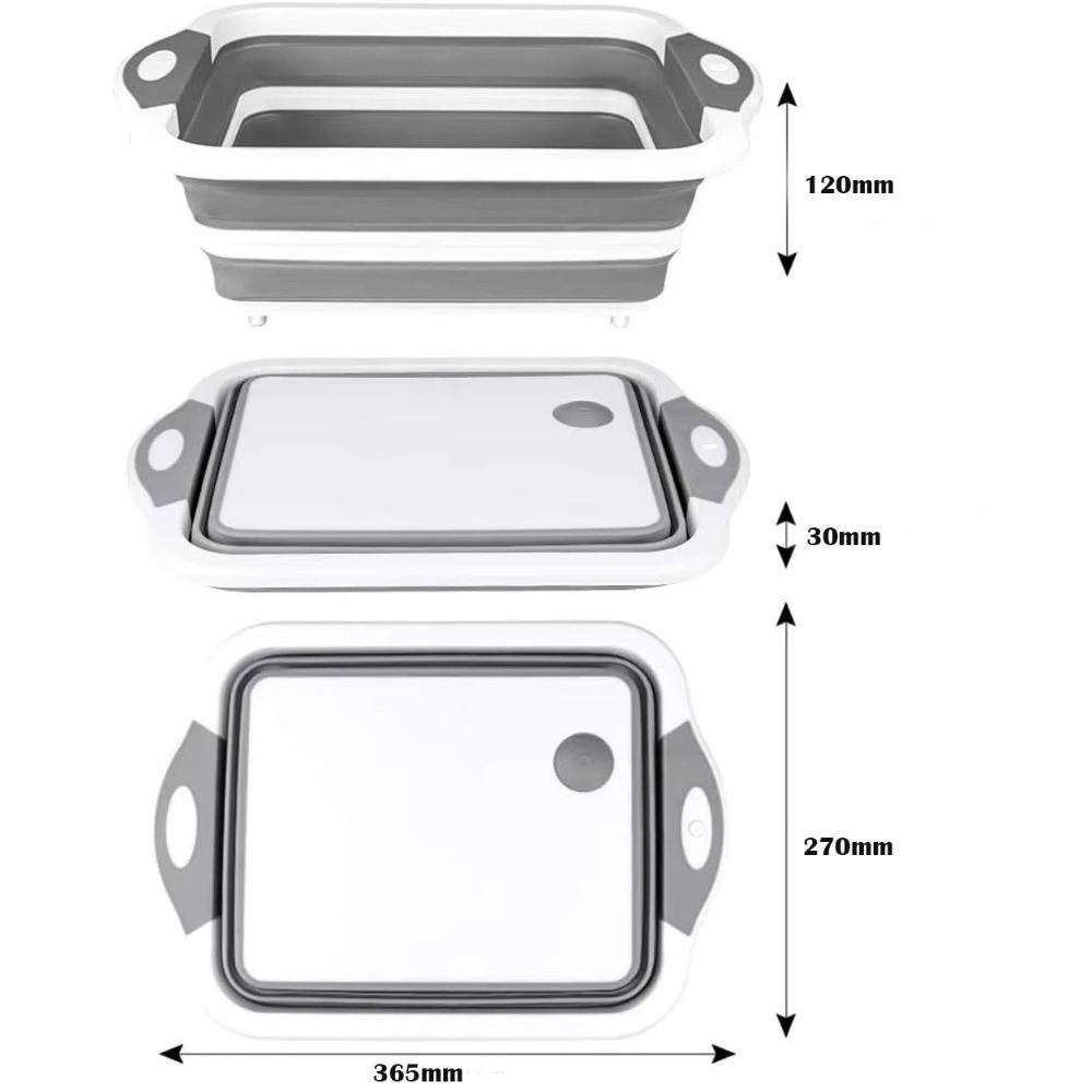 Portable Folding Wash Basin 3 In 1 Veggies Fruits Storage Basket  for Picnic Camping