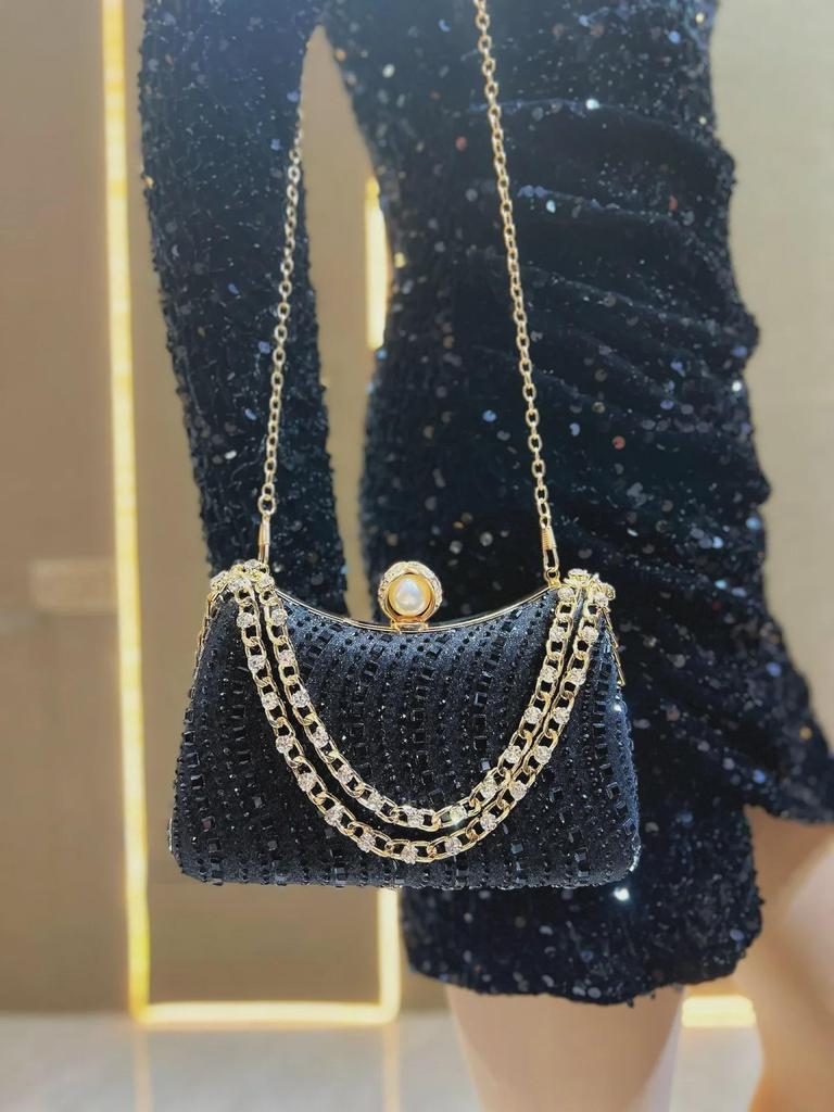 Elegant Retro Rhinestone Evening Crossbody Handbag