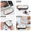 Pen Case Neat Design 300D Polyester Zipper Closure with Removable Pen Slot Divider Mesh Pocket and Main Storage for Classroom Use