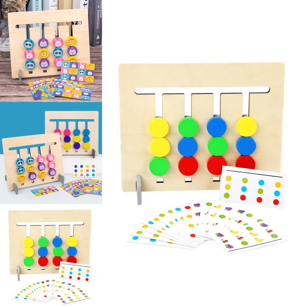 Vierfarben Obst Tier Logikspiel Holz Montessori Lernspielzeug für Kinder