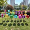 Rainbows Rotating Windmill Decorative Stake Reflective Outdoor Gazing Ball Wind Spinner For Garden Yard Patios Outdoor Use