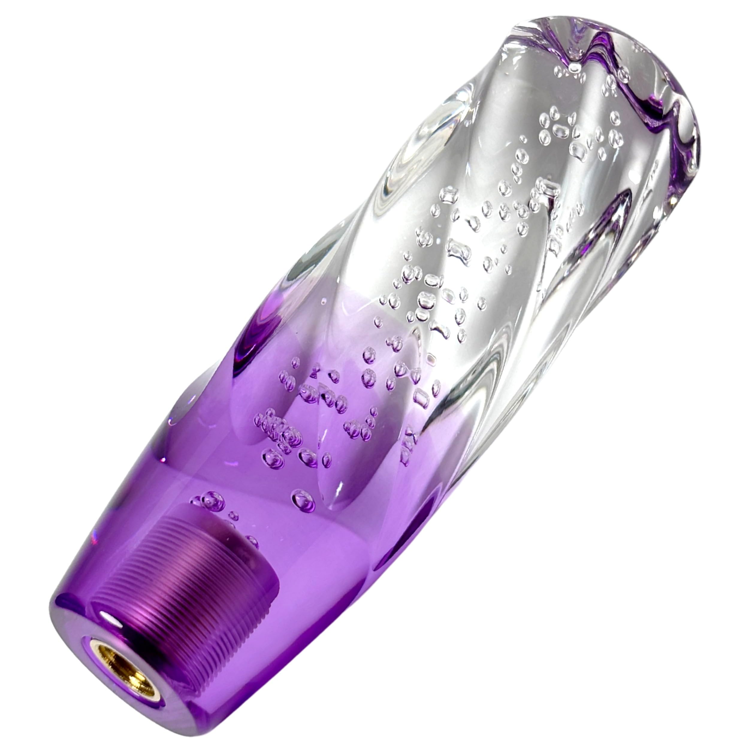 

tonra Crystal Shift Knob Shift knob Universal Adapter M8 M10 M12 45x150mm 280g MT AT Car Twist Transparent x Purple 15cm фиолетовый