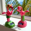 Solar Crane Bobble Head Car Decor Cute Animal Dashboard Ornament Car Interior Decoration Creative Home Office